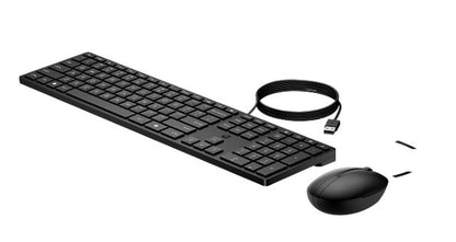 HP 320MK USB Wired Desktop Keyboard Mouse Combo Reduced-sized & Low-Profile Quie