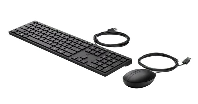 HP 320MK USB Wired Desktop Keyboard Mouse Combo Reduced-sized & Low-Profile Quie