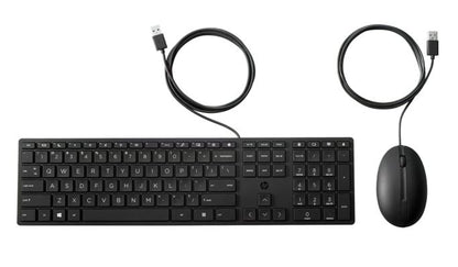 HP 320MK USB Wired Desktop Keyboard Mouse Combo Reduced-sized & Low-Profile Quie