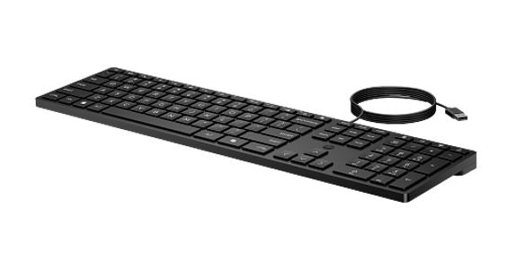HP Wired 320K Full-Sized Keyboard - Compatible with Windows 10, Desktop PC, Laptop, Notebook USB Plug and Play Connectivity, Easy Cleaning 1YR WTY