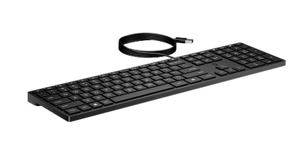 HP Wired 320K Full-Sized Keyboard - Compatible with Windows 10, Desktop PC, Laptop, Notebook USB Plug and Play Connectivity, Easy Cleaning 1YR WTY