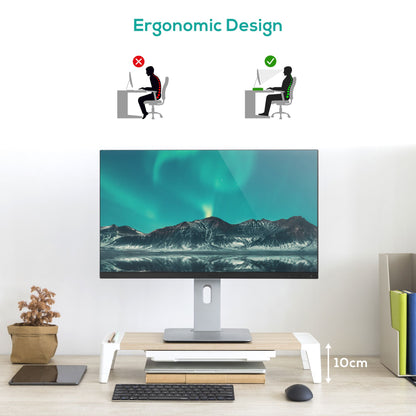mbeat® activiva Eroglife Monitor Stand Riser with Storage Drawer -  Ergonomic D