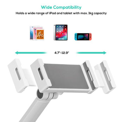 mbeat® activiva Universal iPad & Tablet Floor Stand Stand Tall Secure and Robust Freestyle Adjustment Mobile Display Stand Material:Aluminium, Plastic