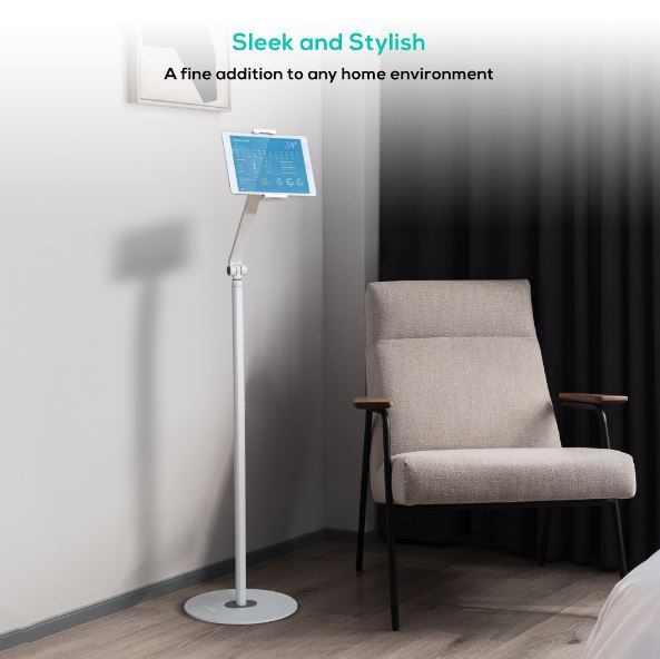 mbeat® activiva Universal iPad & Tablet Floor Stand Stand Tall Secure and Robust Freestyle Adjustment Mobile Display Stand Material:Aluminium, Plastic