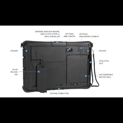 DURABOOK U11, 11.6' FHD, IntelÂ® Coreâ„¢ i5-1230U, Windows 11, 8GB RAM, 256GB PCIe SSD,Wi-Fi 6E, Bluetooth v5.3, 2MP Front Camera, 3 year Warranty