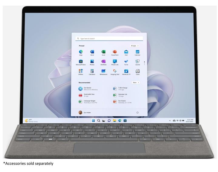 Microsoft Surface Pro X 13' 2.8K TOUCH Microsoft SQ2 16GB 256GB SSD 4G-LTE WIN 11 PRO USB-C Thunderbolt WIFI BT Camera 878g Black 2YR WTY