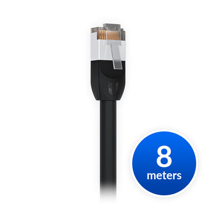 Ubiquiti UniFi Patch Cable Outdoor 8M Black, Single Unit All-weather, RJ45 Ether