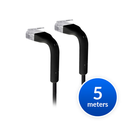 Ubiquiti UniFi Patch Cable Single Unit, 5m, Black, End Bendable to 90 Degree, RJ