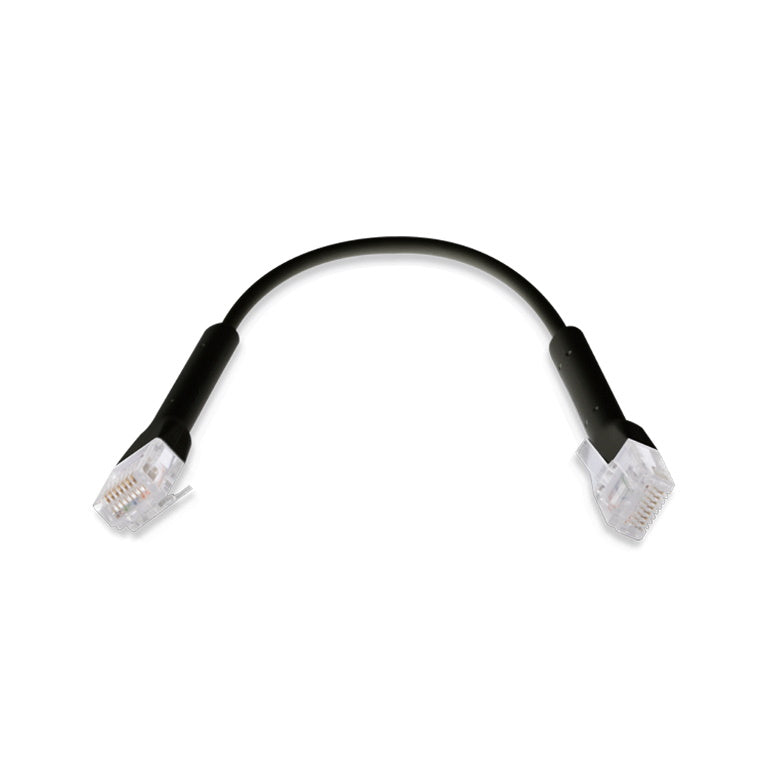 Ubiquiti UniFi Patch Cable Single Unit, 0.1m, Black, Both End Bendable to 90 Deg