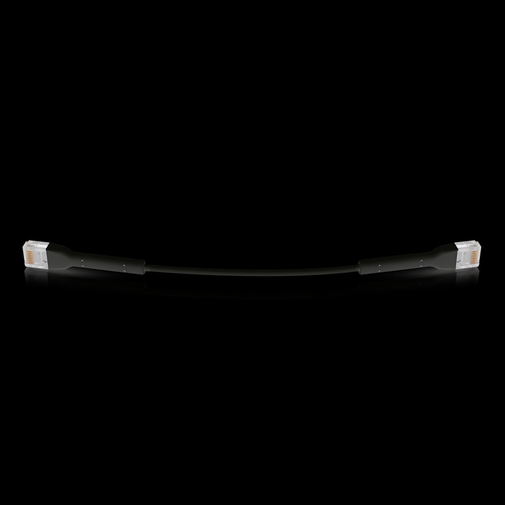 Ubiquiti UniFi Patch Cable Single Unit, 0.1m, Black, Both End Bendable to 90 Deg