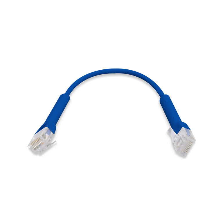 Ubiquiti UniFi Patch Cable Single Unit, 0.1m, Blue, Both End Bendable to 90 Degree, RJ45 Ethernet Cable, Cat6, Ultra-Thin 3mm Diameter