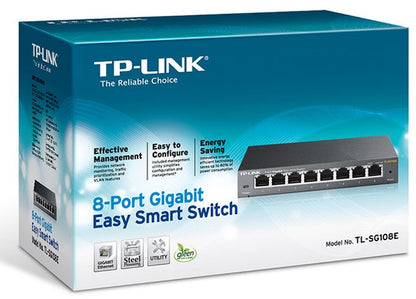 TP-Link TL-SG108E 8-Port Gigabit Easy Smart Switch Provides network monitoring,