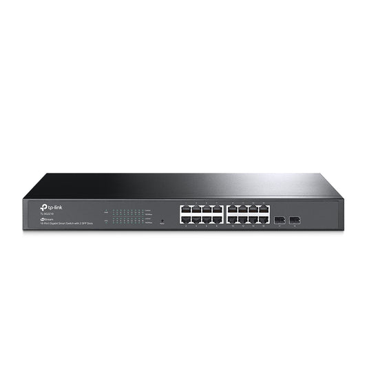 TP-Link SG2218 JetStream 16-Port Gigabit Smart Switch with 2 SFP Slots, Support Omada SDN, L2/L3/L4 QoS, Static Routing, Rack Mountable