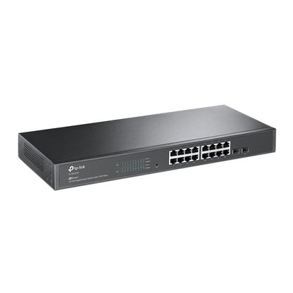 TP-Link SG2218 JetStream 16-Port Gigabit Smart Switch with 2 SFP Slots, Support Omada SDN, L2/L3/L4 QoS, Static Routing, Rack Mountable