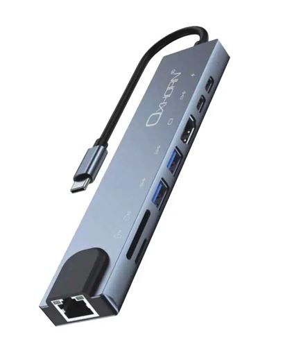 Oxhorn SuperSpeed 8-in-1 USB C to HDTV Adapter Hub 1xHDMI 4K 1xEtherne LAN 2 xUS