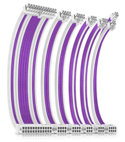 Antec PSU -  Sleeved Extension Cable Kit V2 - Purple / White. 24PIN ATX, 4+4 EPS, 8PIN PCI-E, 6PIN PCI-E, Compatible with Standard PSU (LS)
