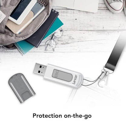 Lexar V100 128GB JumpDrive® USB3.0 Flash Drivee, up to 100MB/s read allows you