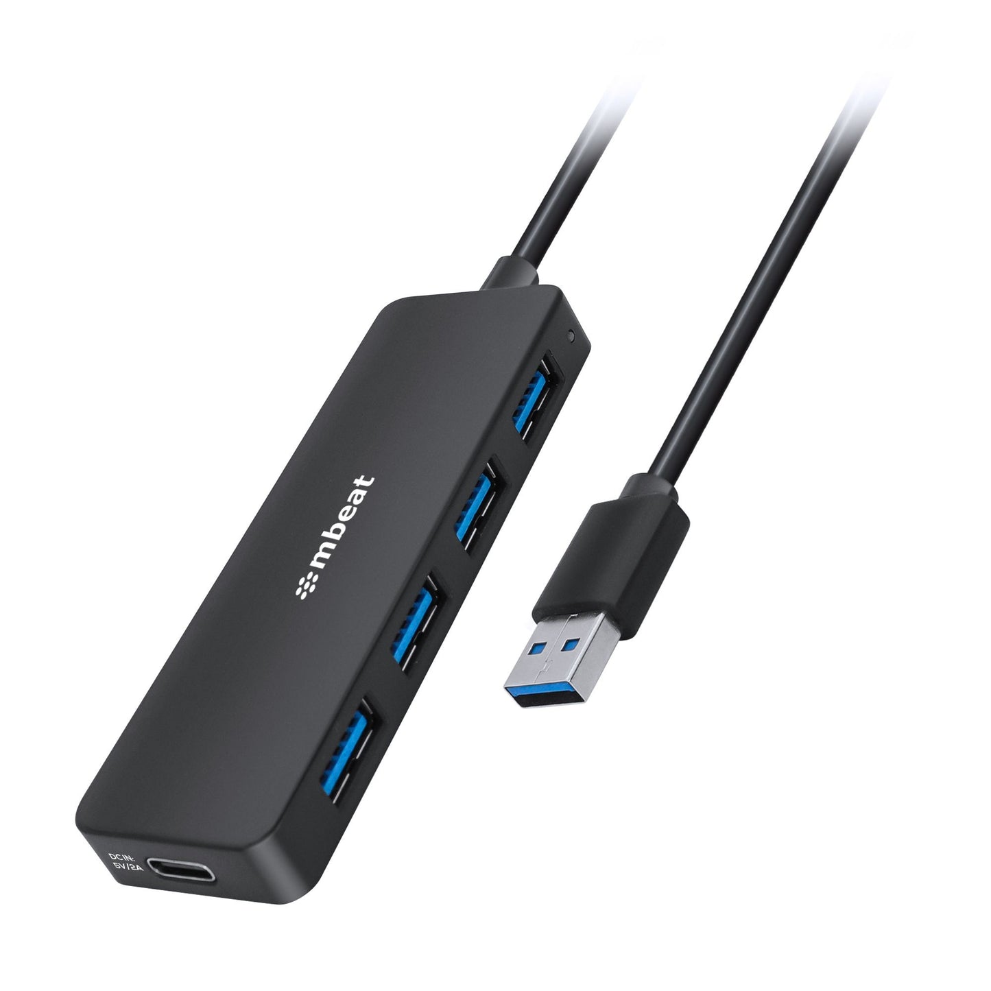 mbeatÂ® 4-Port USB 3.0 Hub with USB-C DC Port  Compact and Portable Design  Expandable Connectivity Data Transfer Speed: 5Gbps Weight: 32g
