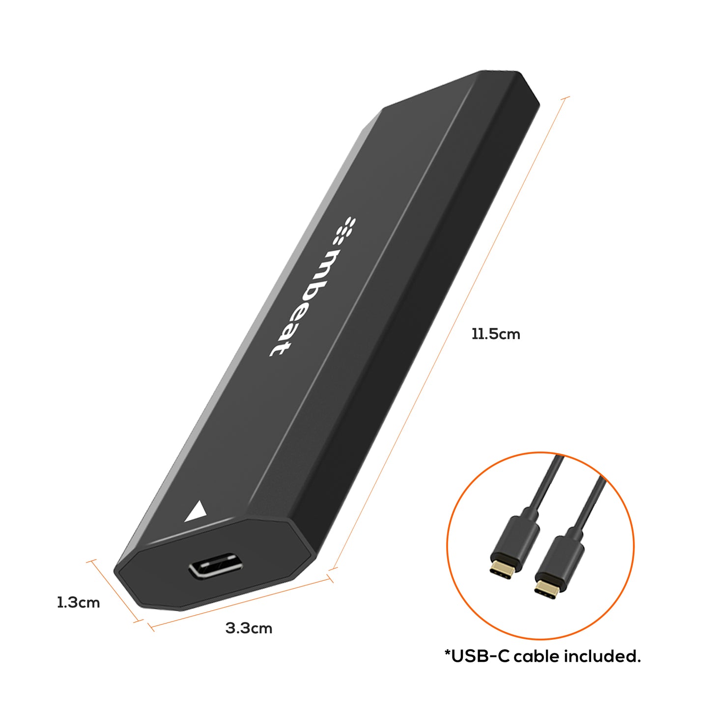 mbeat Elite USB-C to M.2 SSD Enclosure - Pocket Size, Ultra Durable, Supports M