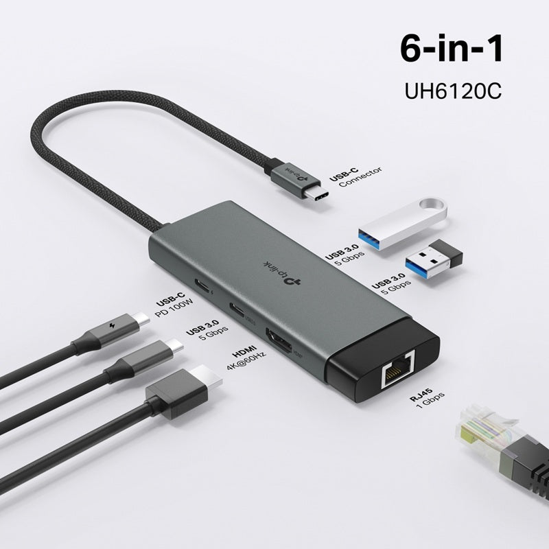 TP-Link UH6120C USB Type-C 6-Port Hub