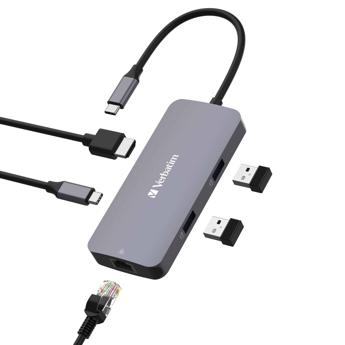 Verbatim USB-C Pro Multiport Hub 5 Port1 x HDMI, 1 x RJ45, 2 x USB-A 3.2 Gen1, 1