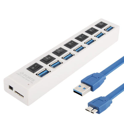 7-Port Usb 3.0 Hub 5Gbps Plug & Play 1Tb Support - Black