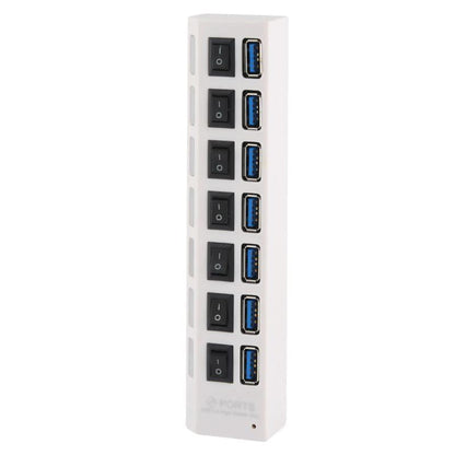 7-Port Usb 3.0 Hub 5Gbps Plug & Play 1Tb Support - Black