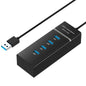 4-Port Usb 3.0 Hub With Led Super Speed 5Gbps - Black