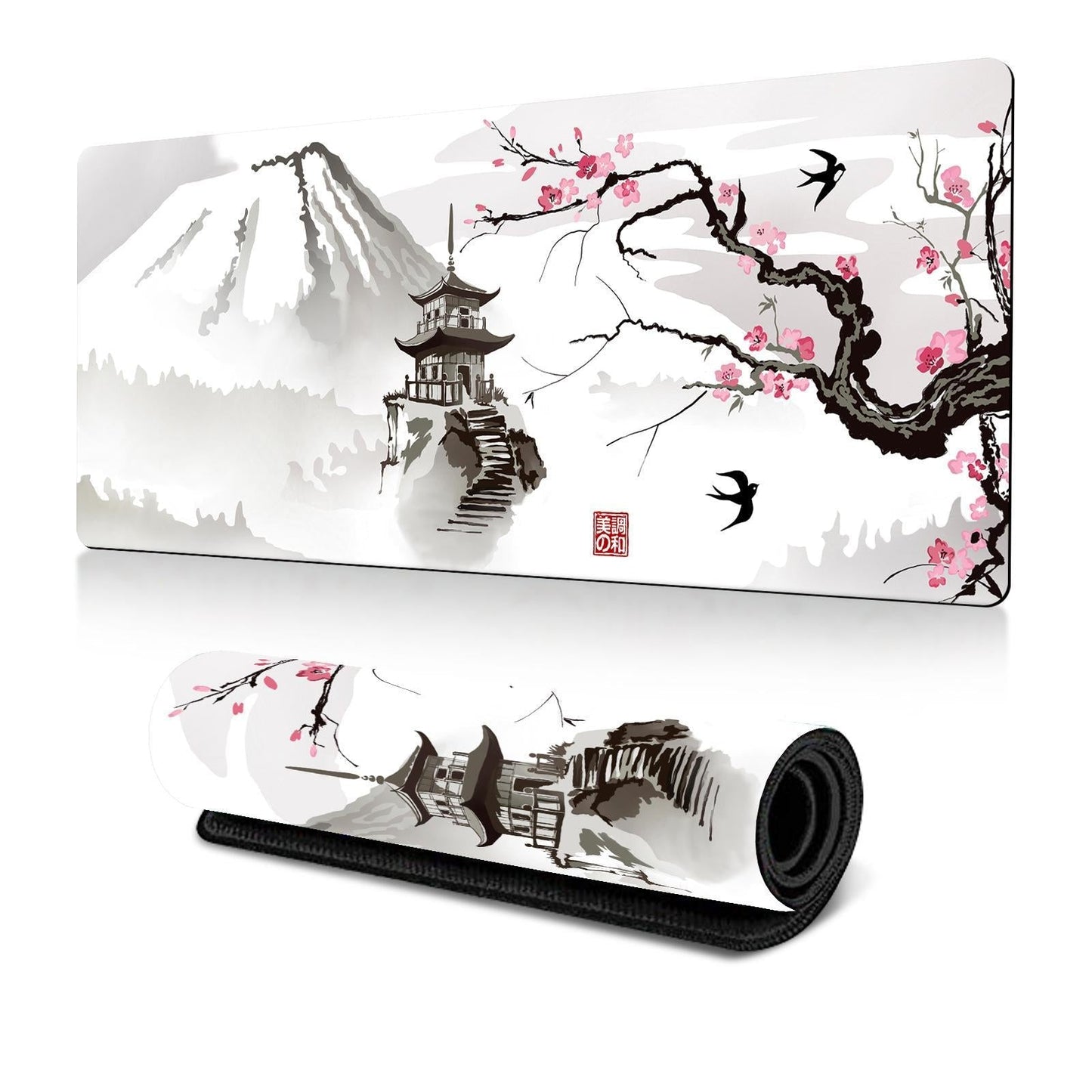 Cherry Blossom Ink Painting Mouse Pad Non Slip - Pattern 8 - 300X800X2Mm
