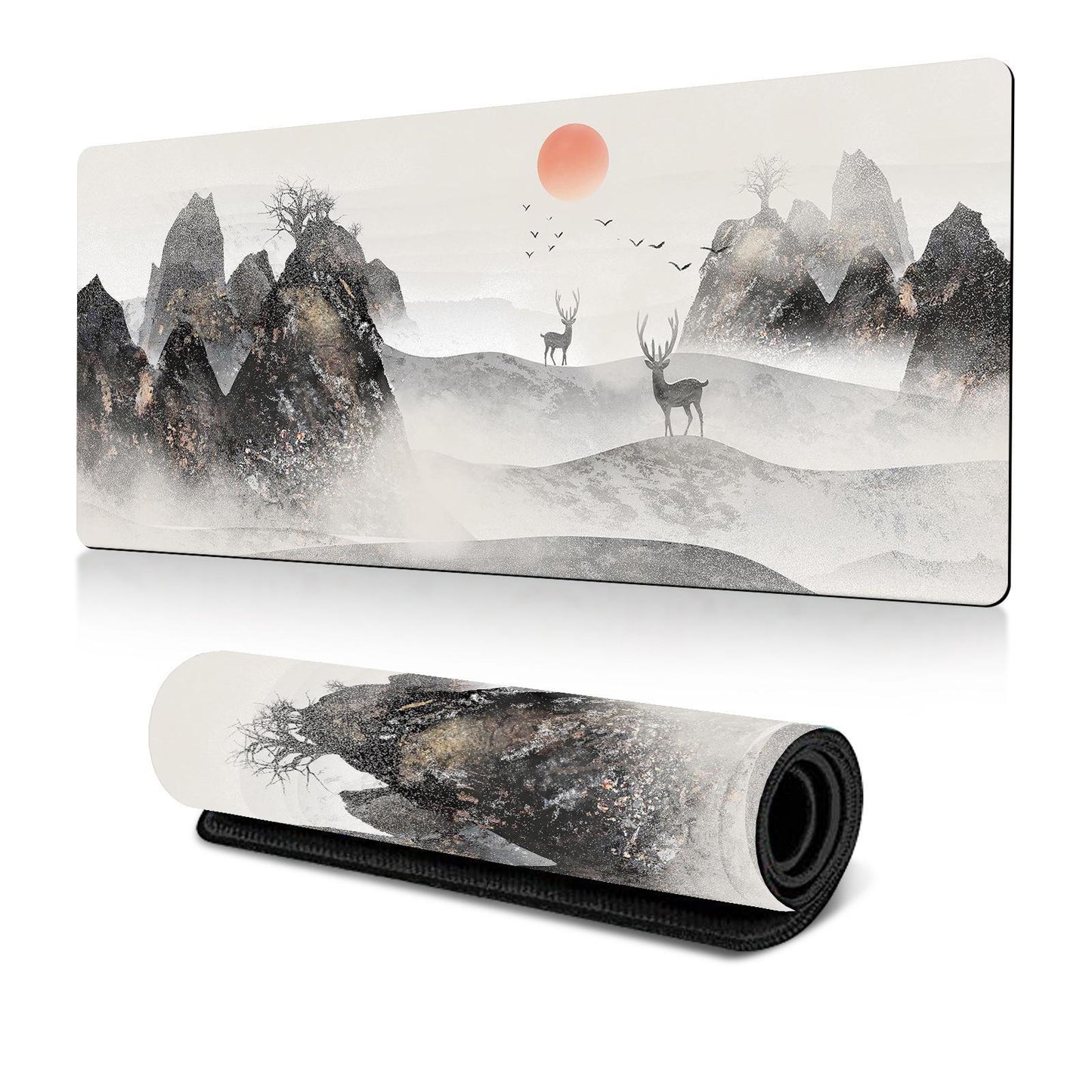 Cherry Blossom Ink Painting Mouse Pad Non Slip - Pattern 8 - 400X900X2Mm