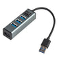 4-Port Aluminum Usb 3.0 Hub With Switch - Grey