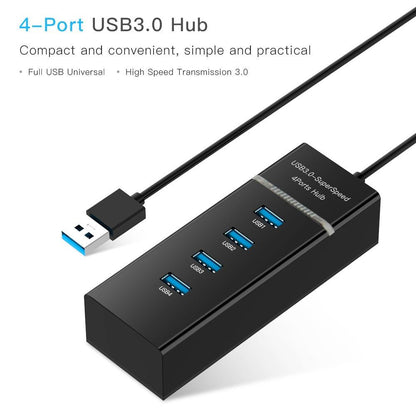 4-Port Usb 3.0 Hub With Led Super Speed 5Gbps - White