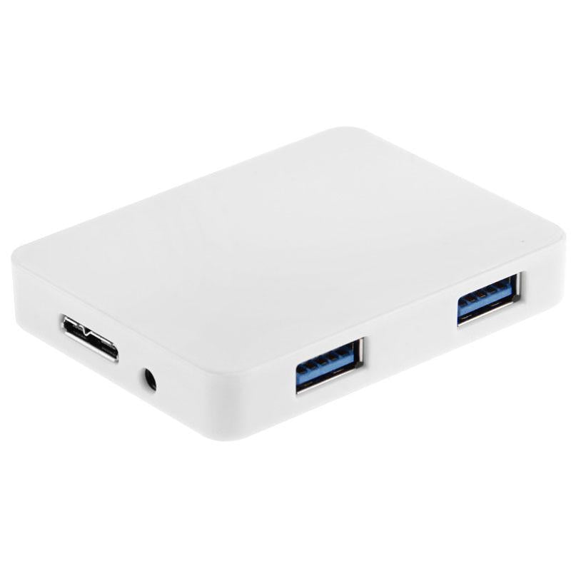 4-Port Usb 3.0 Hub + 60Cm Cable Fast Data Transfer - White