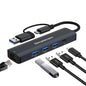 Simplecom CHN436 USB-C and USB-A to 4-Port USB HUB with Gigabit Ethernet Adapter image 0
