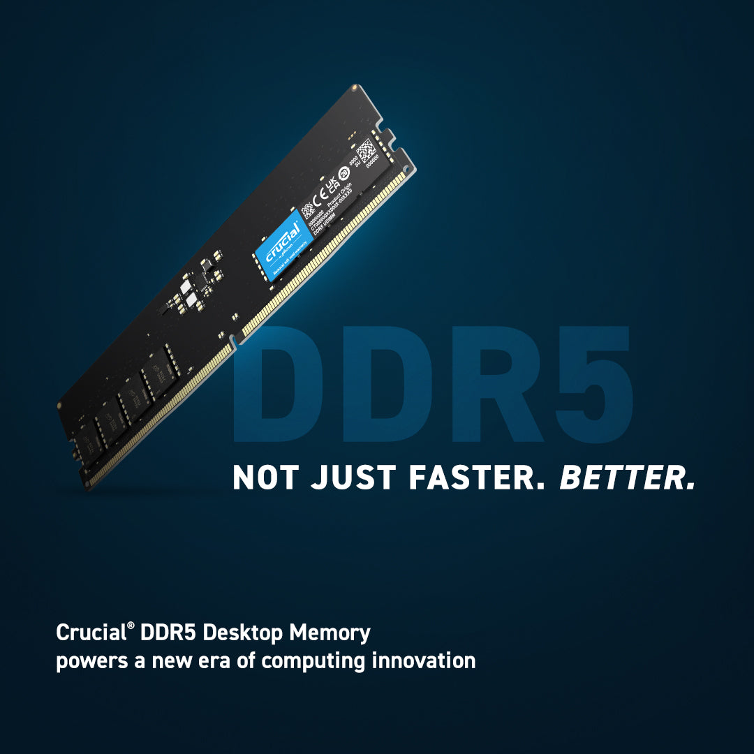 Crucial 32GB (2x16GB) DDR5 UDIMM 5600MHz CL46 Desktop PC Memory image 1