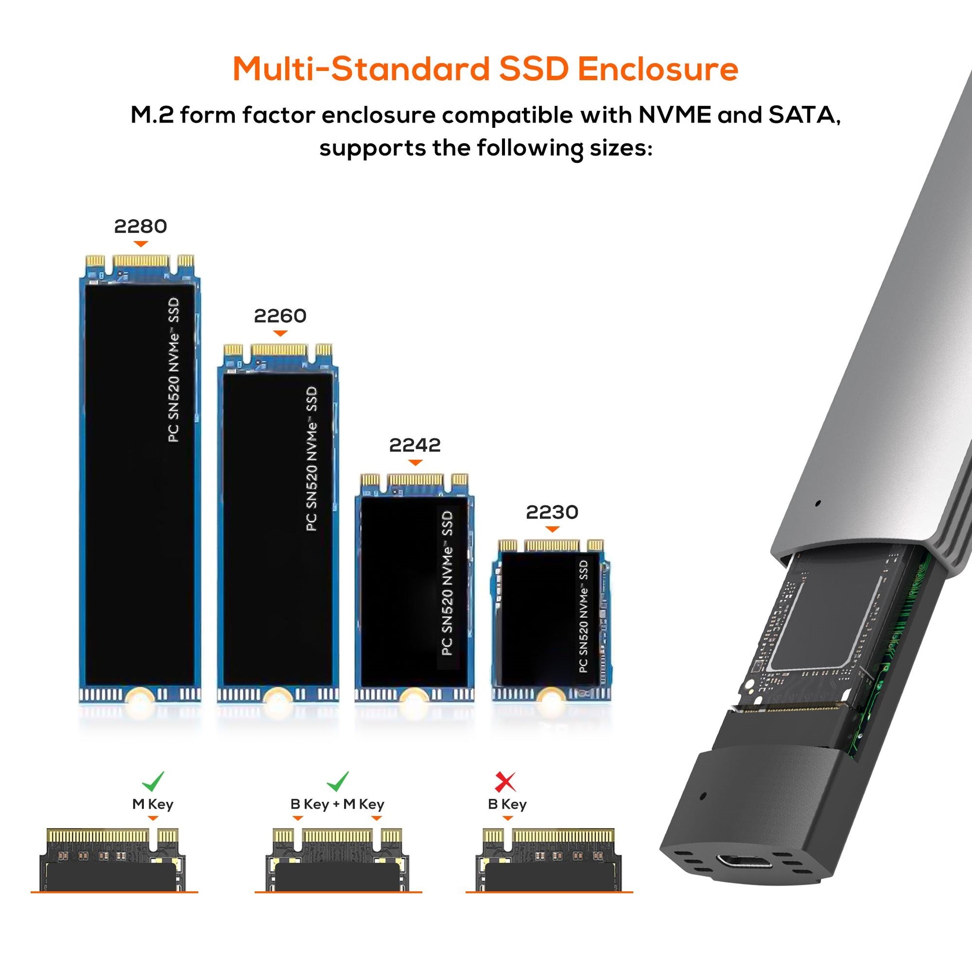 mbeat 10Gbps M.2 NVMe SATA SSD Enclosure  Easily install  Versatile Storage Opti image 1