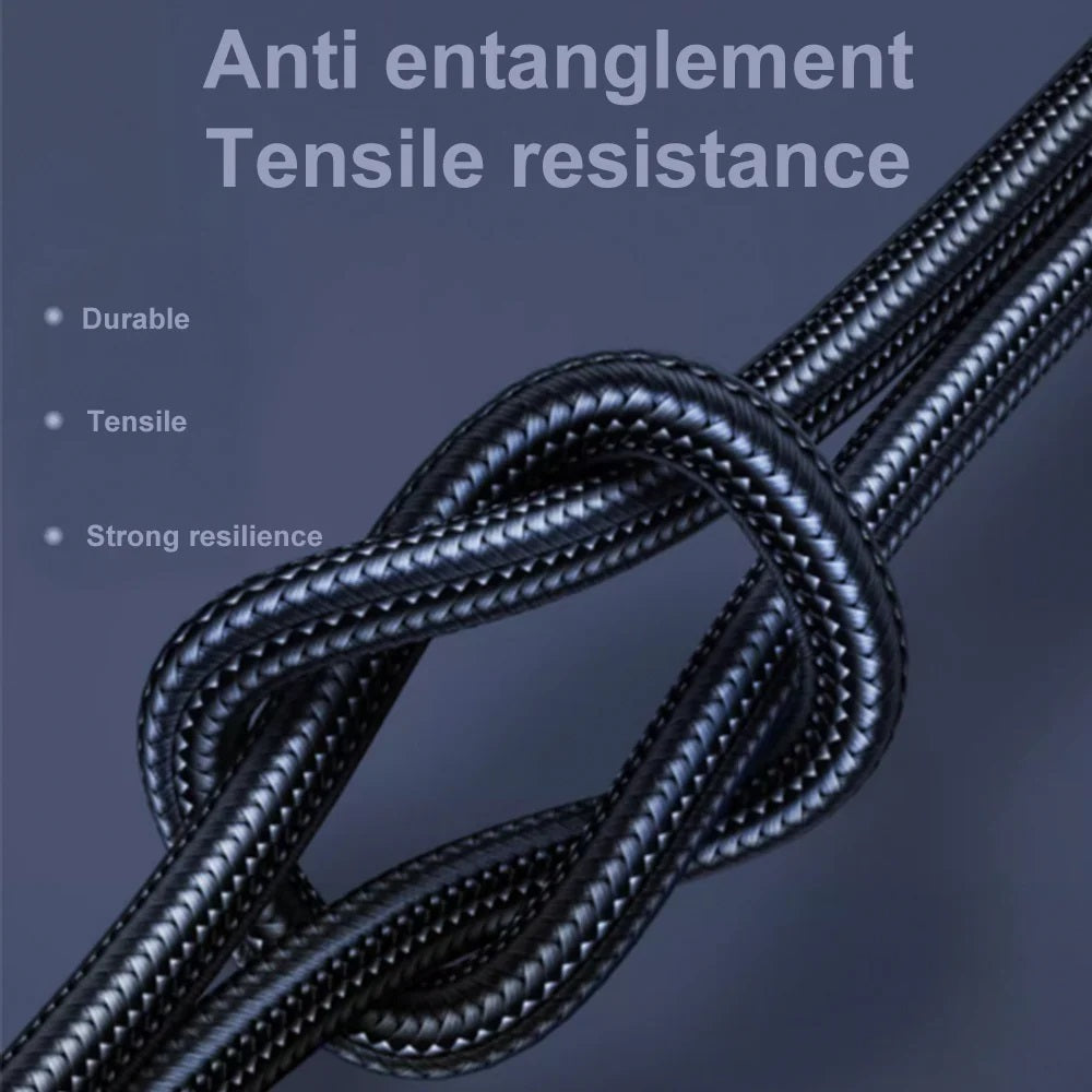 Pisen Braided 3-in-1 USB-A to Lightning + USB-C + Micro-USB Cable (1.5M) - Black image 2