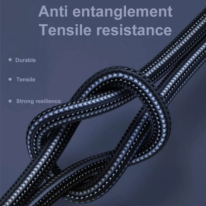 Pisen Braided 3-in-1 USB-A to Lightning + USB-C + Micro-USB Cable (1.5M) - Black image 2