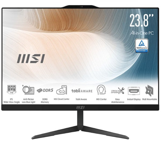 MSI Modern AM242P 1M-1833AU,Black, 23.8' Non-Touch, Core 5 120U/D5 16GB/1TB SSD/ image 0