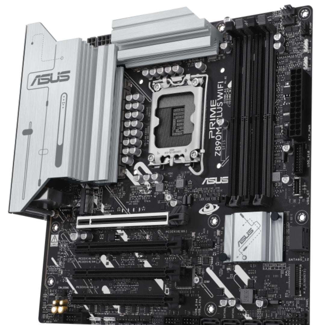 ASUS PRIME Z890M-PLUS WIFI-CSM LGA1851 mATX Motherboard 192GB, 4x DDR5, 1 x PCIe image 2