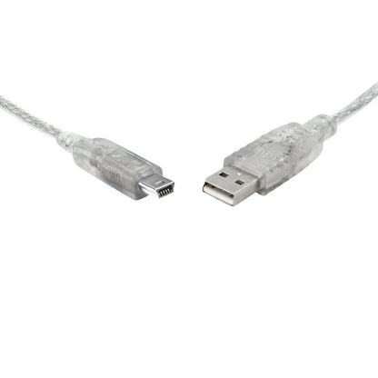 8Ware USB 2.0 Cable 3m A to B 5-pin Mini Transparent Metal Sheath UL Approved image 0