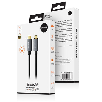 mbeat Tough Link 1m USB 4.0 USB-C Cable - Space Grey Video Resolution: Maximum 8 image 3