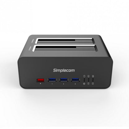 Simplecom SD352 USB 3.0 to Dual SATA Aluminium Docking Station with 3-Port Hub a image 1