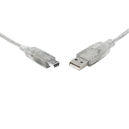 8Ware USB 2.0 Cable 1m A to Mini-USB B Male to Male Transparent image 0