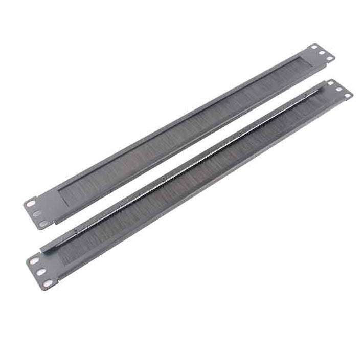 LDR 1U 19' Cable Management Brush Rail (Brush Panel) - Black Metal Construction image 0