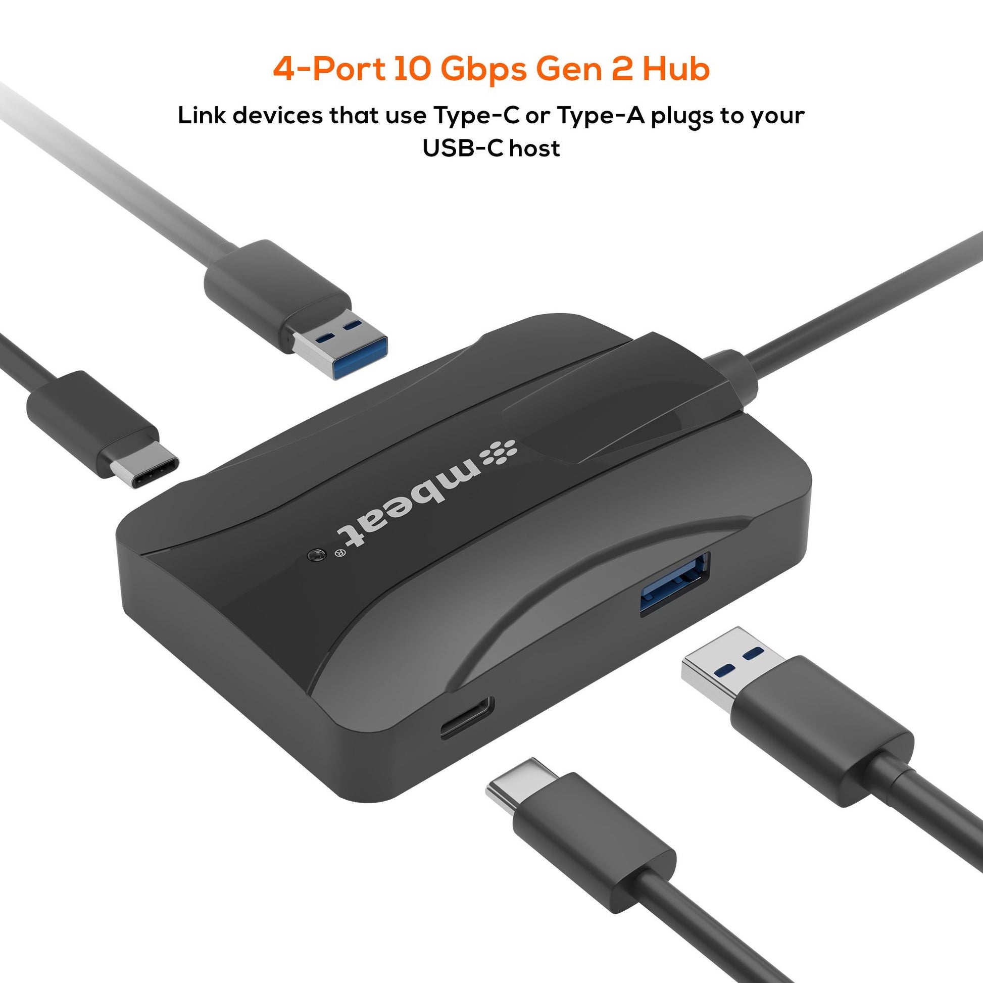mbeat® 4-Port 10Gbps USB-C 3.2 Gen2 Hub (2 USB-A & 2 USB-C) image 1
