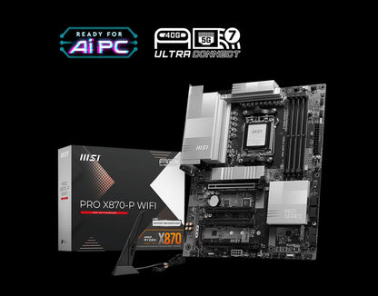 MSI PRO X870-P WIFI, AMD AM5 ATX Motherboard 4x DDR5~256GB, 4x PCIe x16, 3M.2, 4 image 0