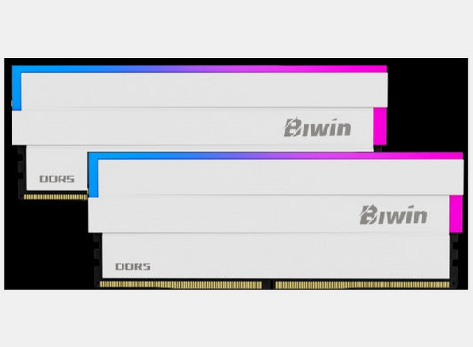 BIWIN DDR5 Memory DW100 RGB 6000mhz 32kits (16GB*2) CL36 White Black Opal (Gamin image 0