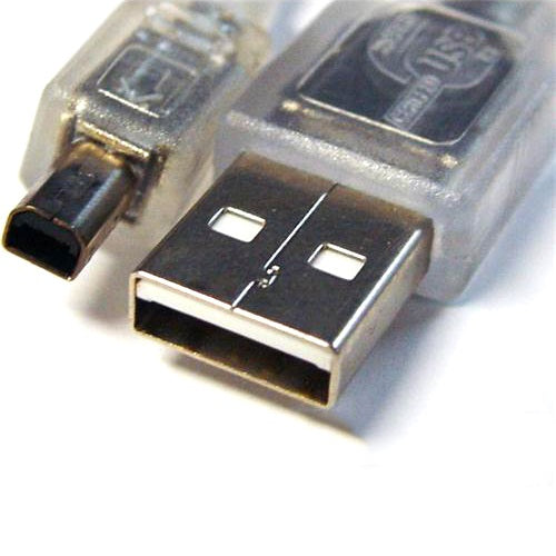 8Ware USB 2.0 Cable 3m A to B 4-pin Mini Transparent Metal Sheath UL Approved image 0