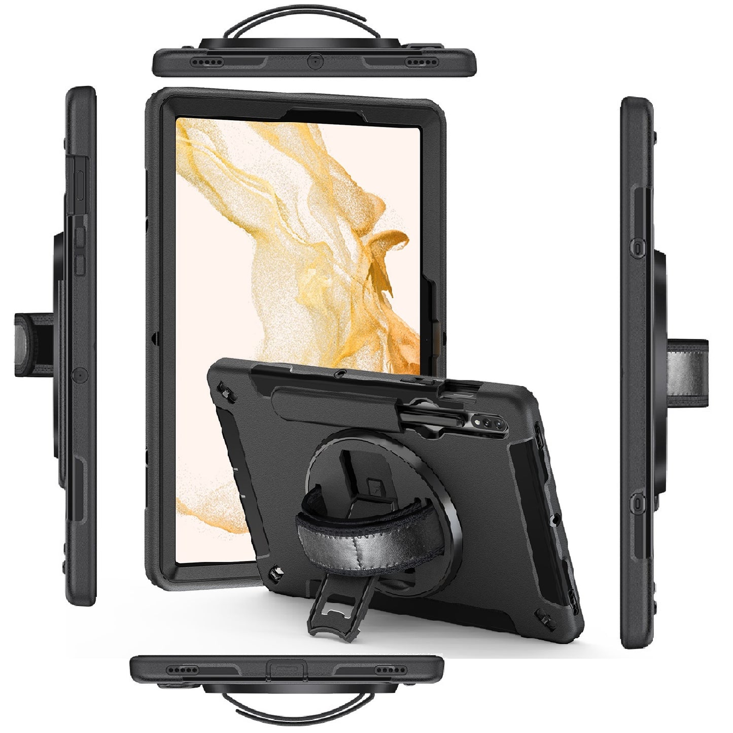 Generic Rugged Samsung Galaxy Tab S9 (11') / Tab S9 FE (10.9') Case Black - Buil image 0